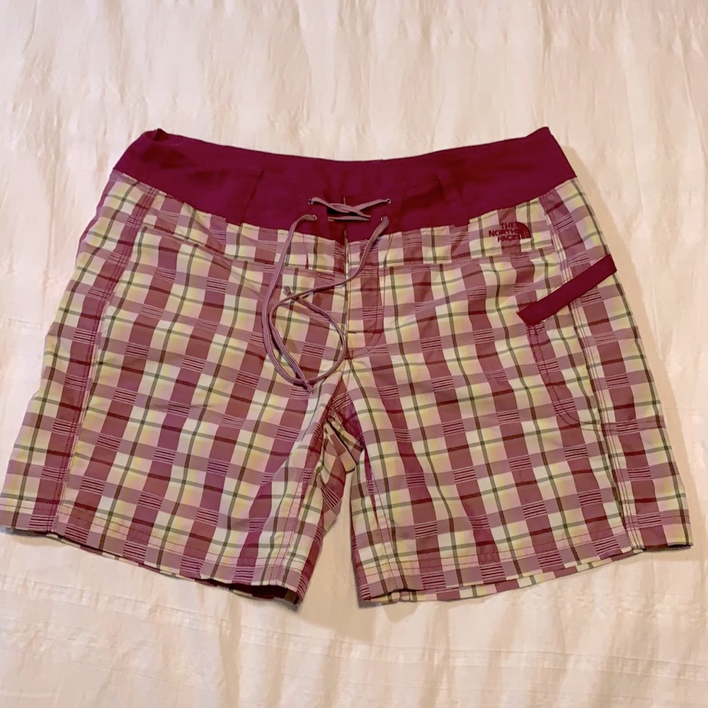 The North Face Pink Plaid Athletic Shorts